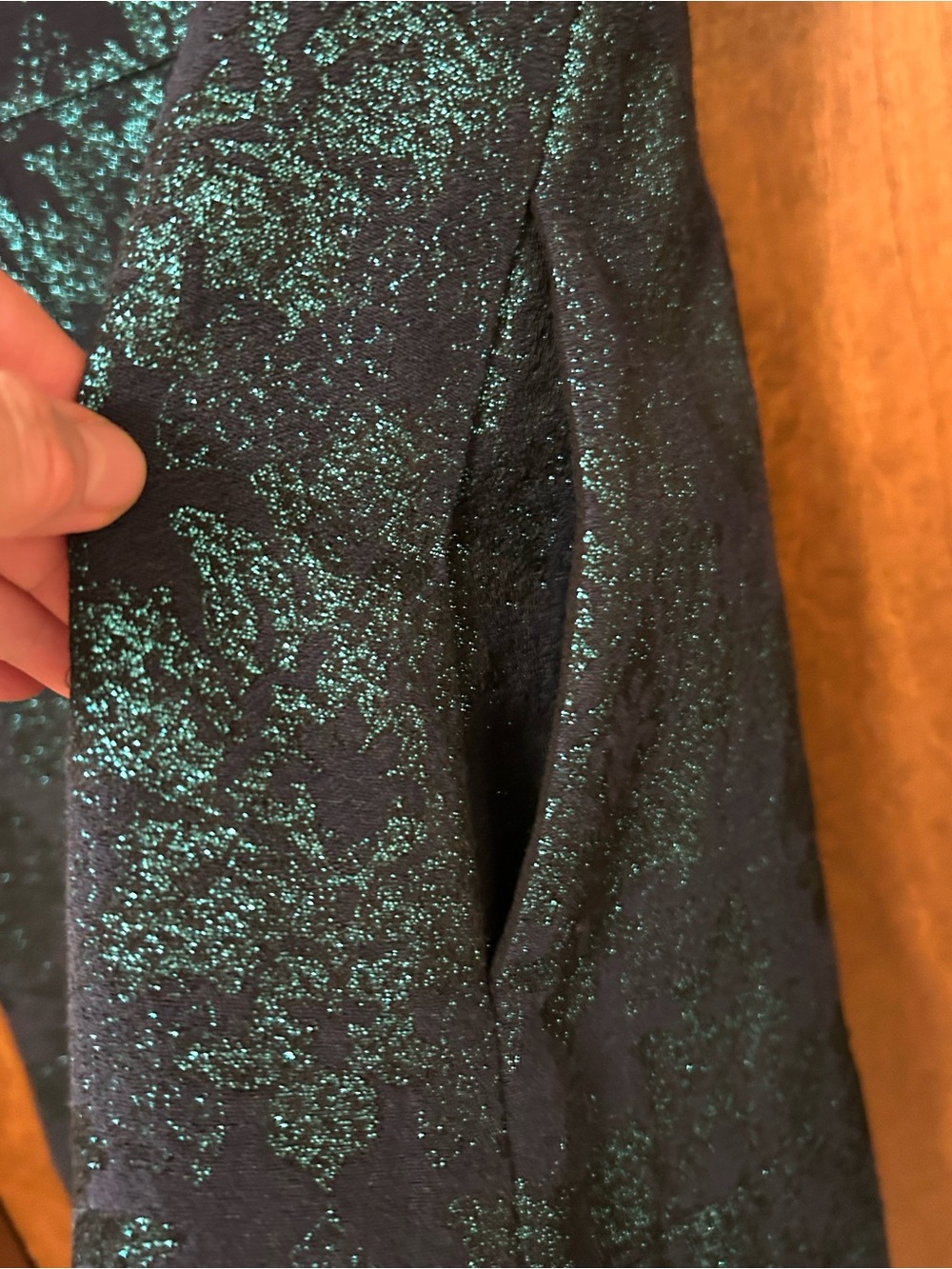 Nanette Lepore Brocade Dress Metallic Blue Teal Sparkle Floral Dress, Size 8 - Picture 8 of 16